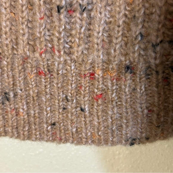 French Connection Size M Sweater Natalya Ribbed Sweater Camel Multi Wool Alpaca - Picture 8 of 11